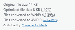 Il miglior plugin WordPress per la compressione delle immagini - Converter for Media info interna alle immagini